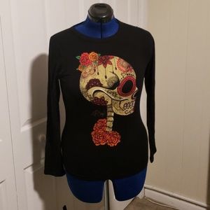 Flower skull tee